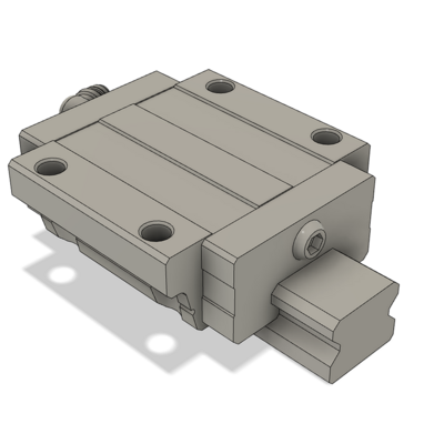 AIRTAC LOW PROFILE RAIL ASSEMBLY<br>LSD 15MM, BOTTOM MOUNT FLANGE, NORMAL BODY, RAIL L = 1000MM, STANDARD PRELOAD, HIGH ACCURACY, QTY: 1 BLOCK
